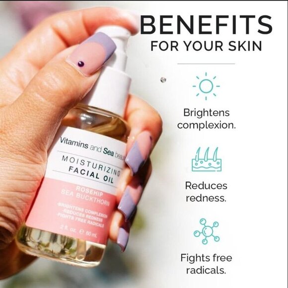 VITAMINS AND SEA BEAUTY Face Oil Facial Day Moisturizer Hydrating - Picture 3 of 5